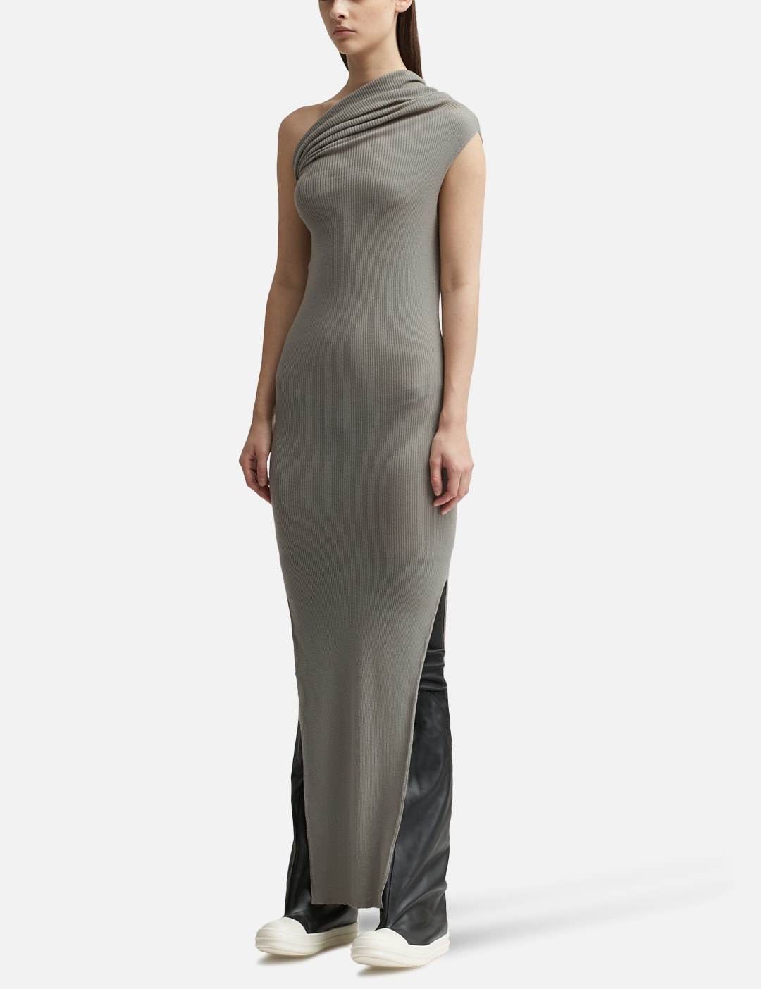 VIP【送料関税込】RICK OWENS KNITTED WOOL LONG DRESS Distressed wool maxi dress in black - Rick Owens | Mytheresa