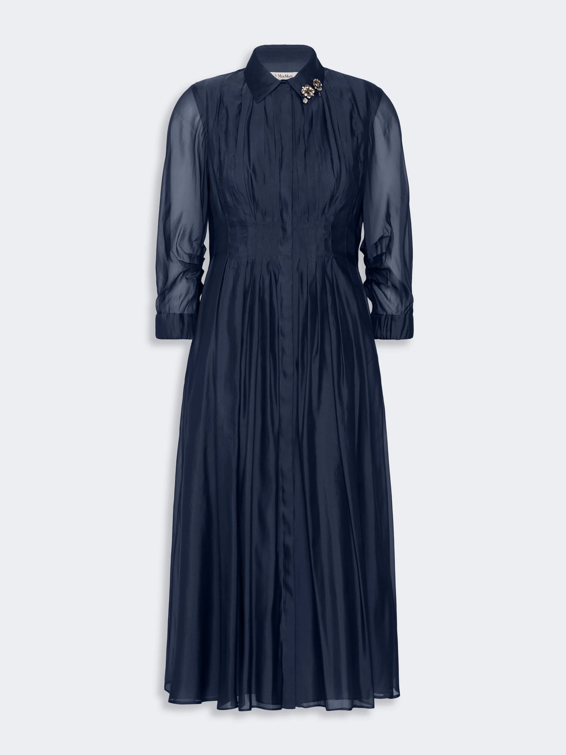 VETRO Organza shirt dress - ULTRAMARINE - 1