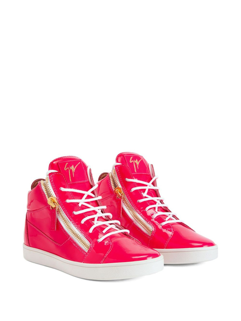 Giuseppe Zanotti Kriss zip-fastening patent leather sneakers outlook