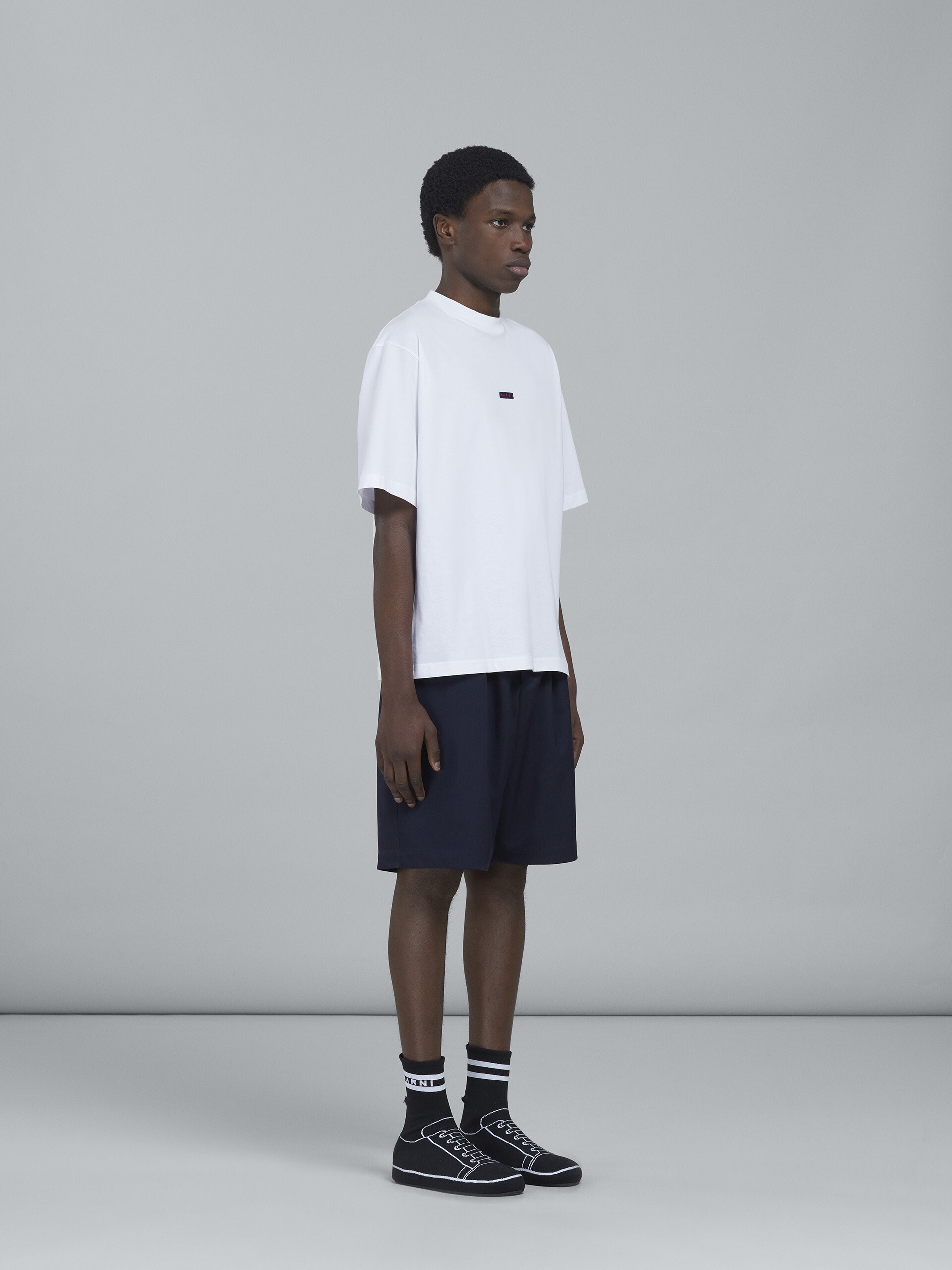 WHITE BIO COTTON JERSEY T-SHIRT - 5