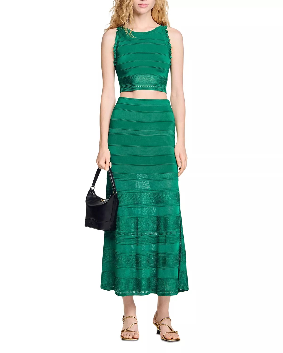 Decorative Knit Maxi Skirt - 2