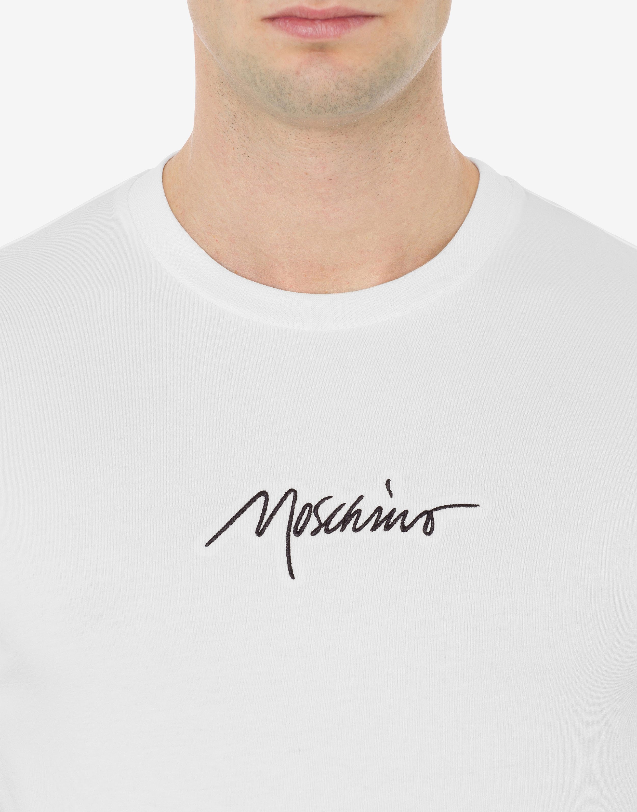 MOSCHINO SIGNATURE STRETCH JERSEY T-SHIRT - 8