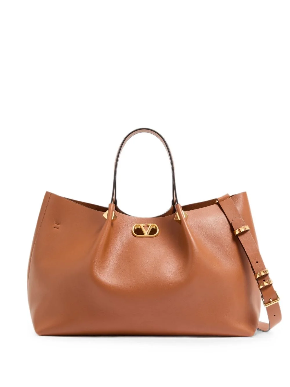 VLogo Signature large leather tote - 1