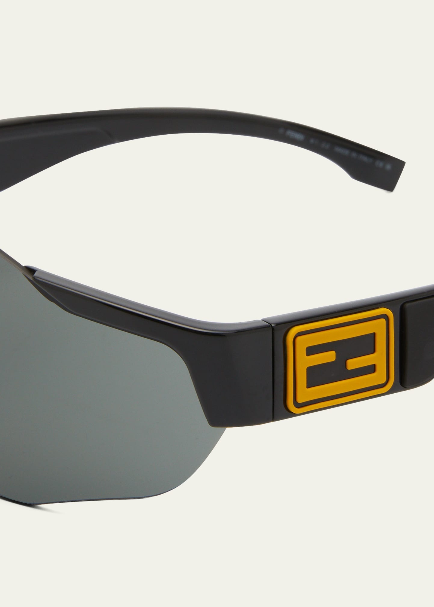Men's FF-Logo Rimless Shield Sunglasses - 4