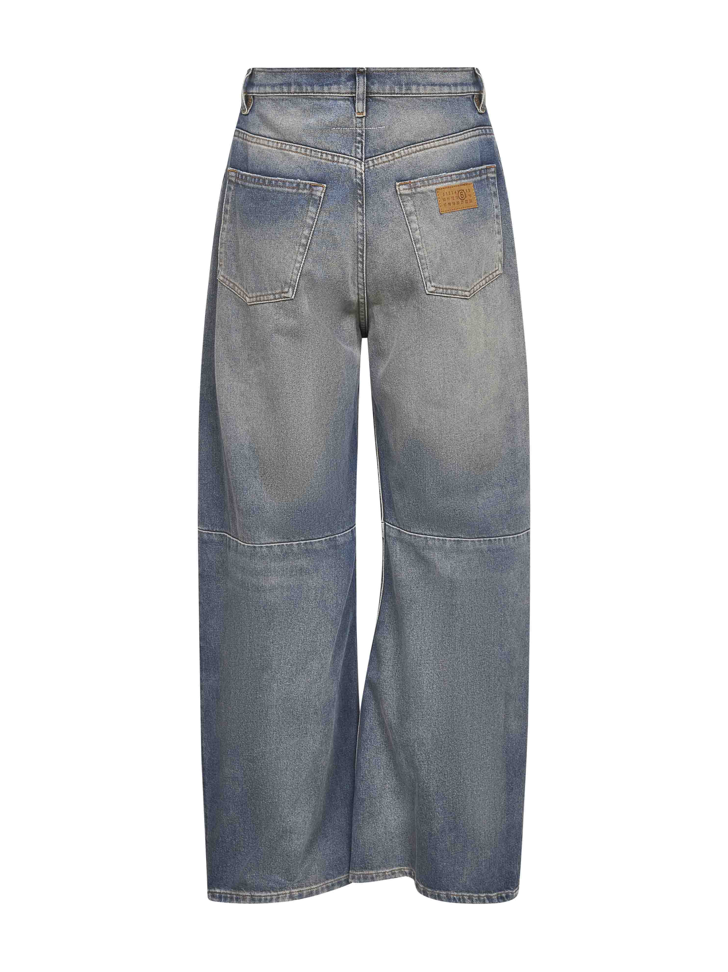 Blue denim wide leg jeans - 2