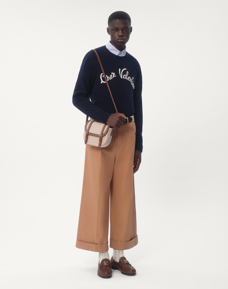 Valentino WOOL CREWNECK SWEATER WITH CHEZ VALENTINO EMBROIDERY outlook