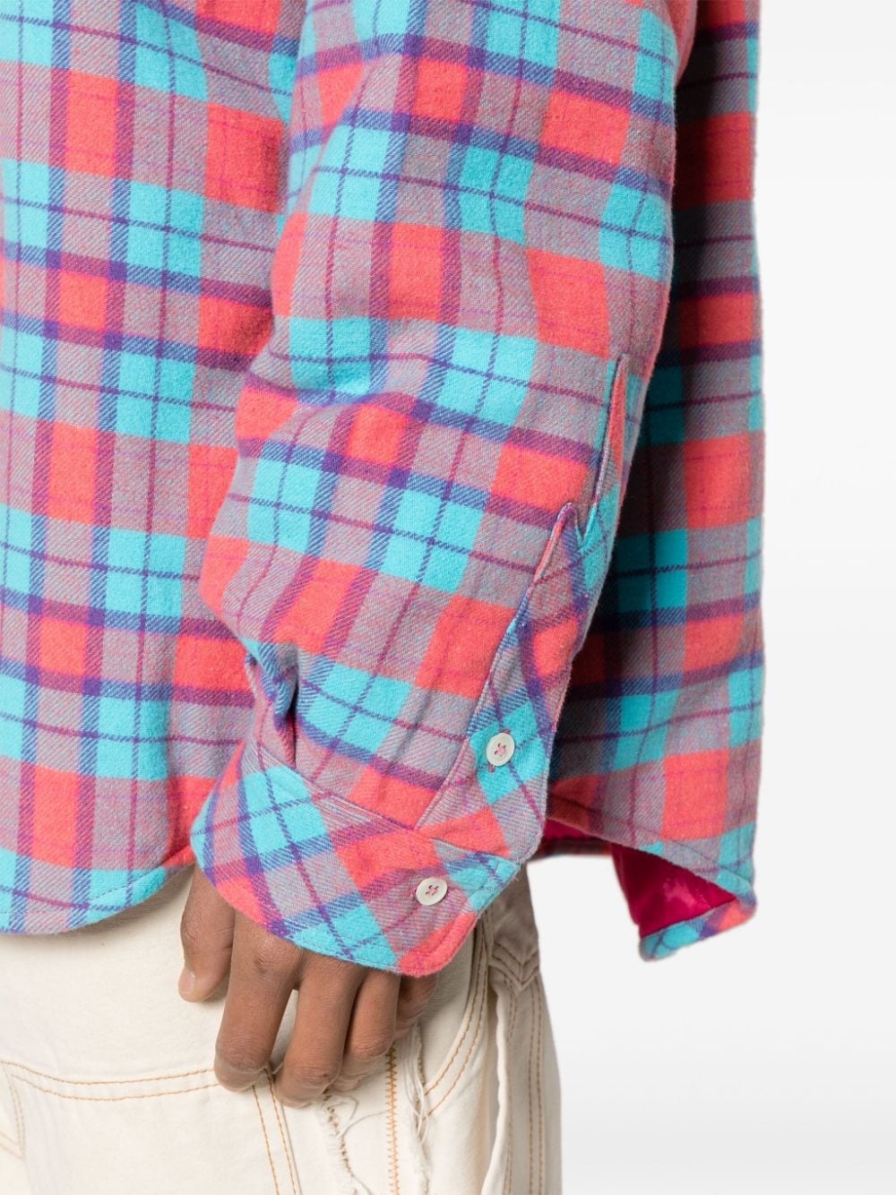 plaid-check padded shirt - 5