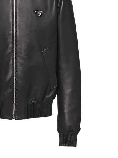 Prada leather bomber jacket outlook