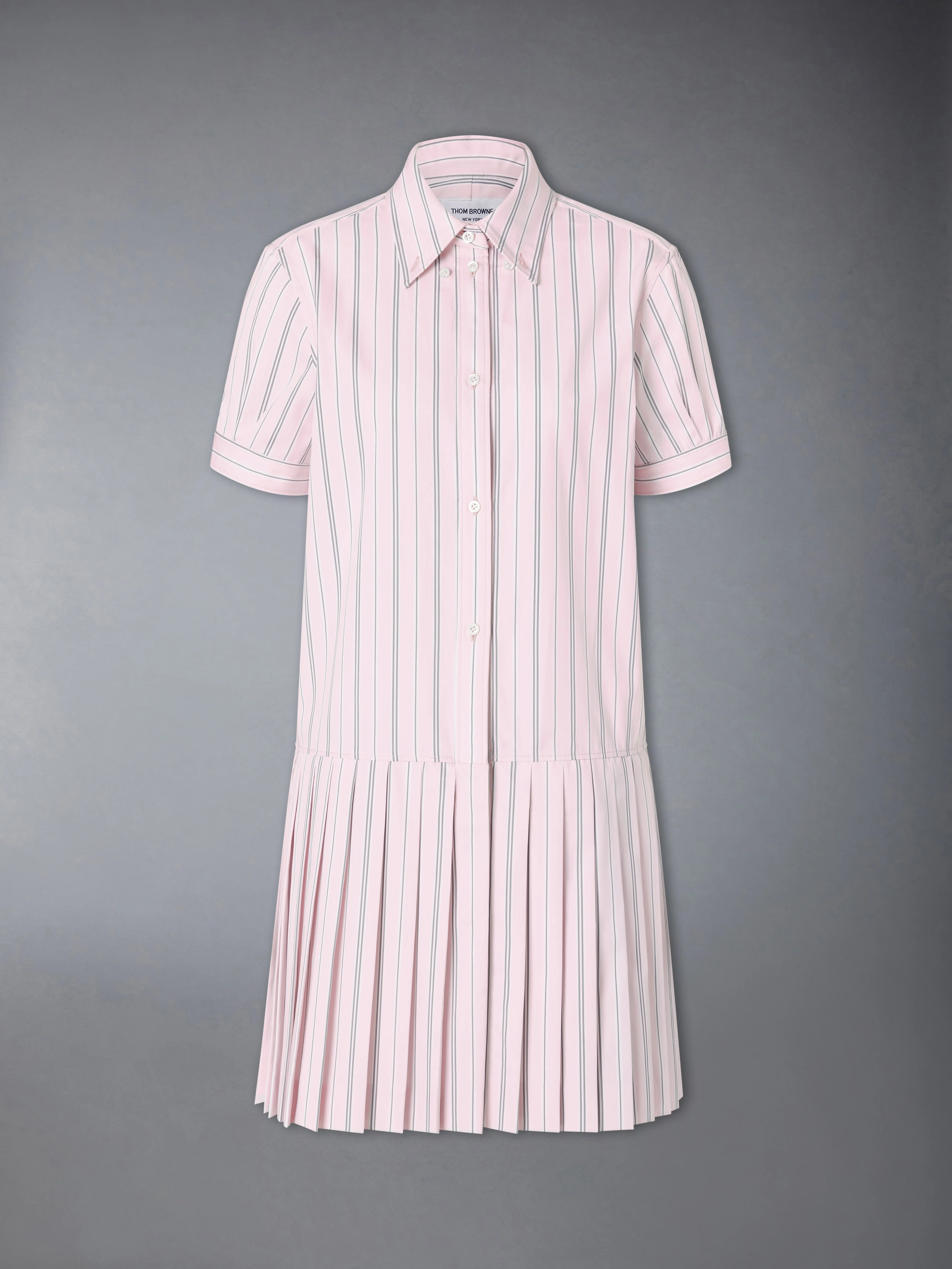 HAIRLINE STRIPE POPLIN SHIRT DRESS - 1