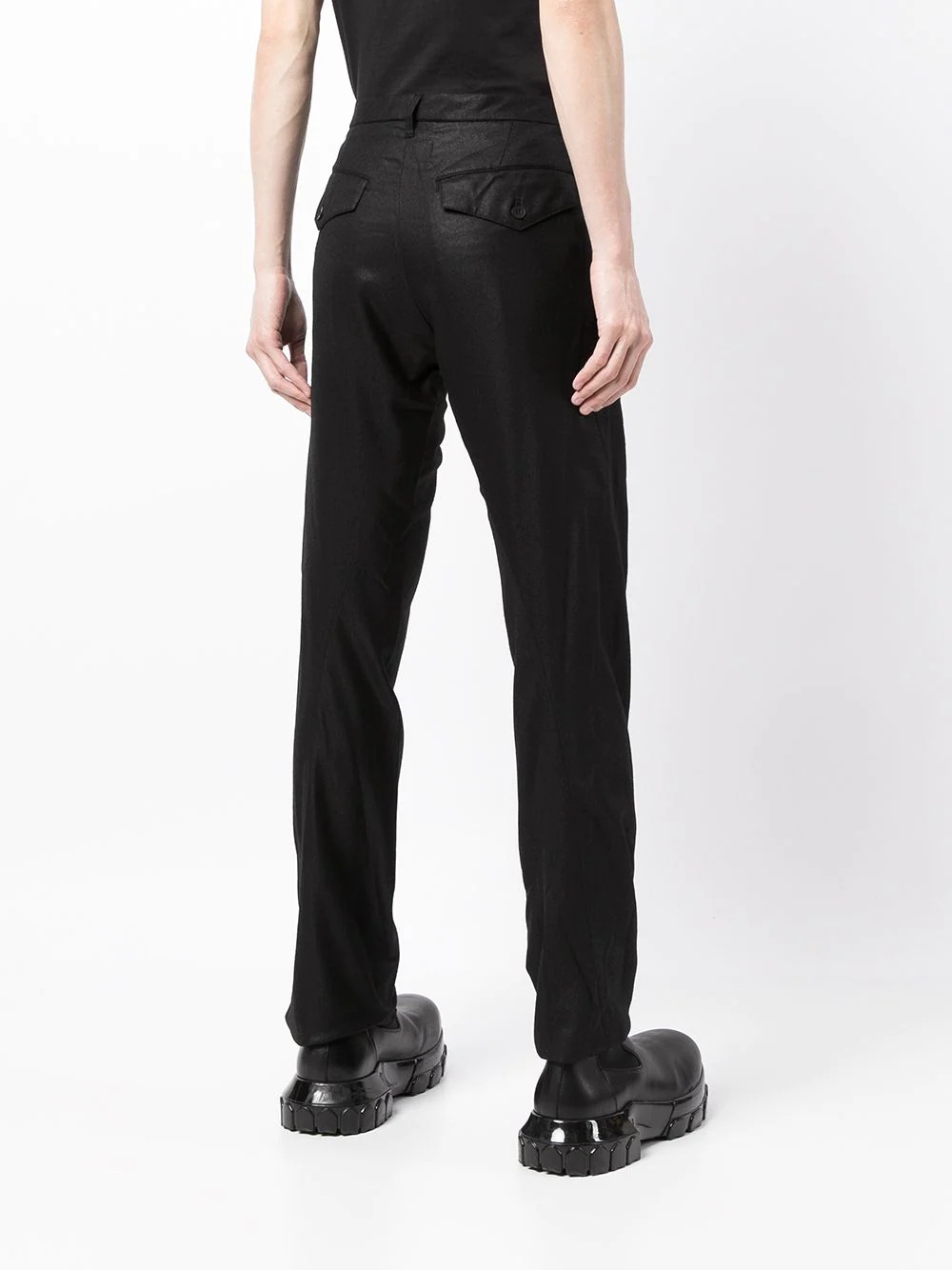 high-waisted slim-fit trousers - 4
