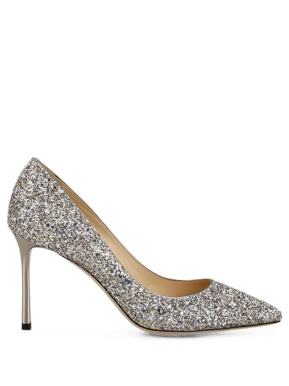 Romy 85 Pointed Glitter Fabric Pumps - 1