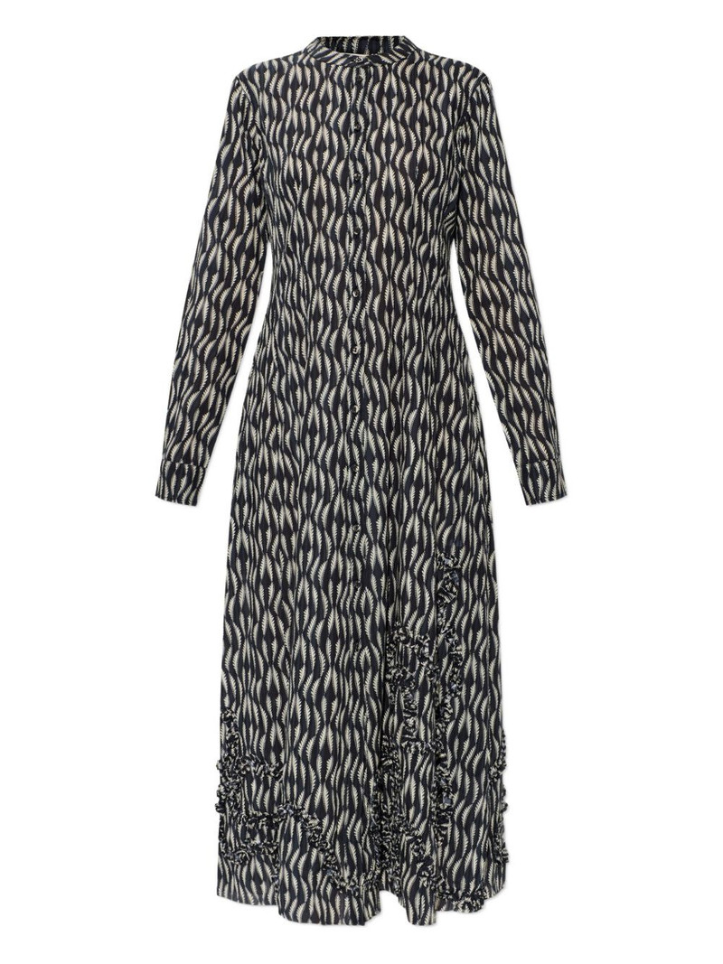 Laurentine ruffled print midi dress 1
