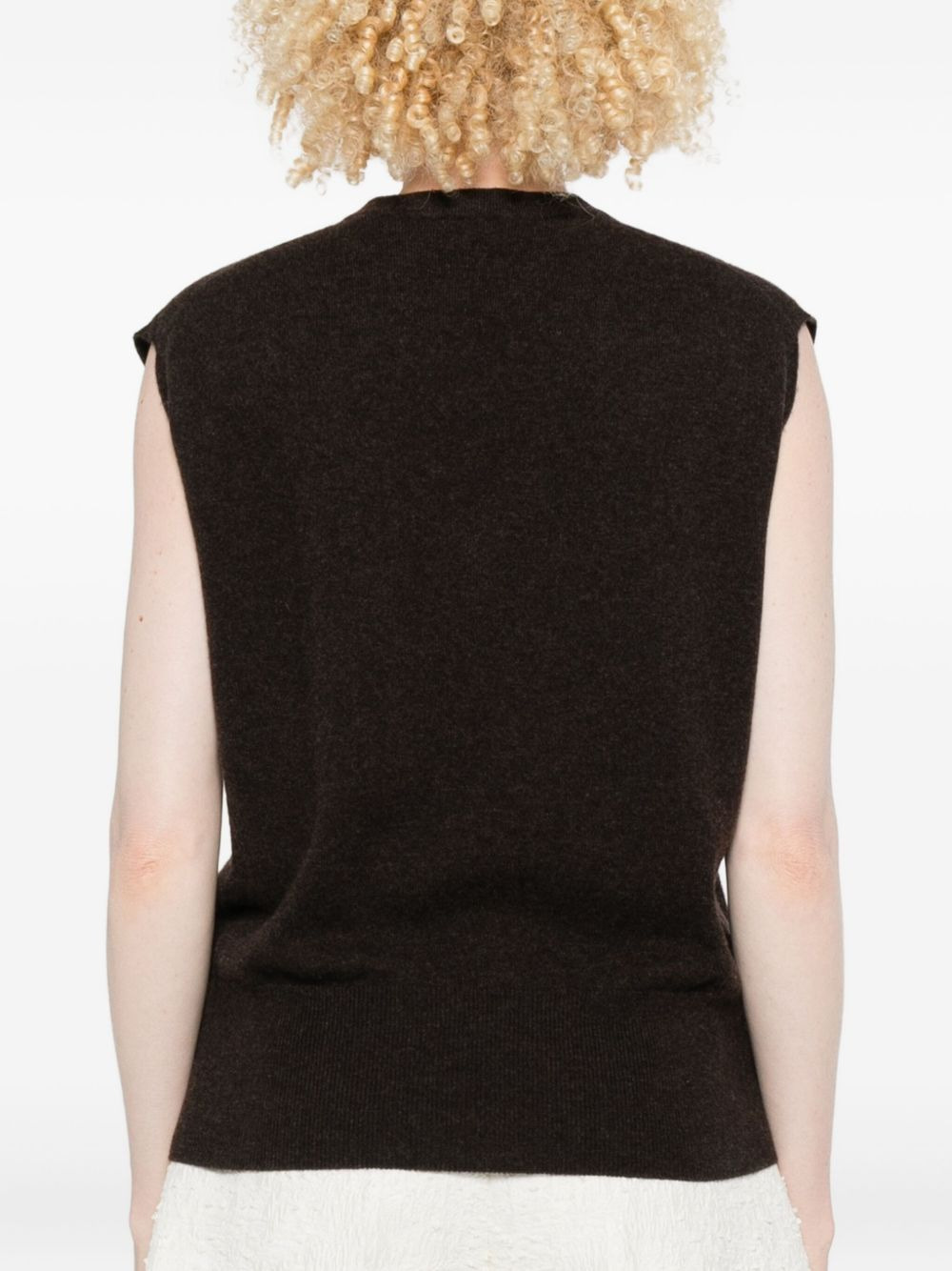 V-neck sleeveless pullover - 4