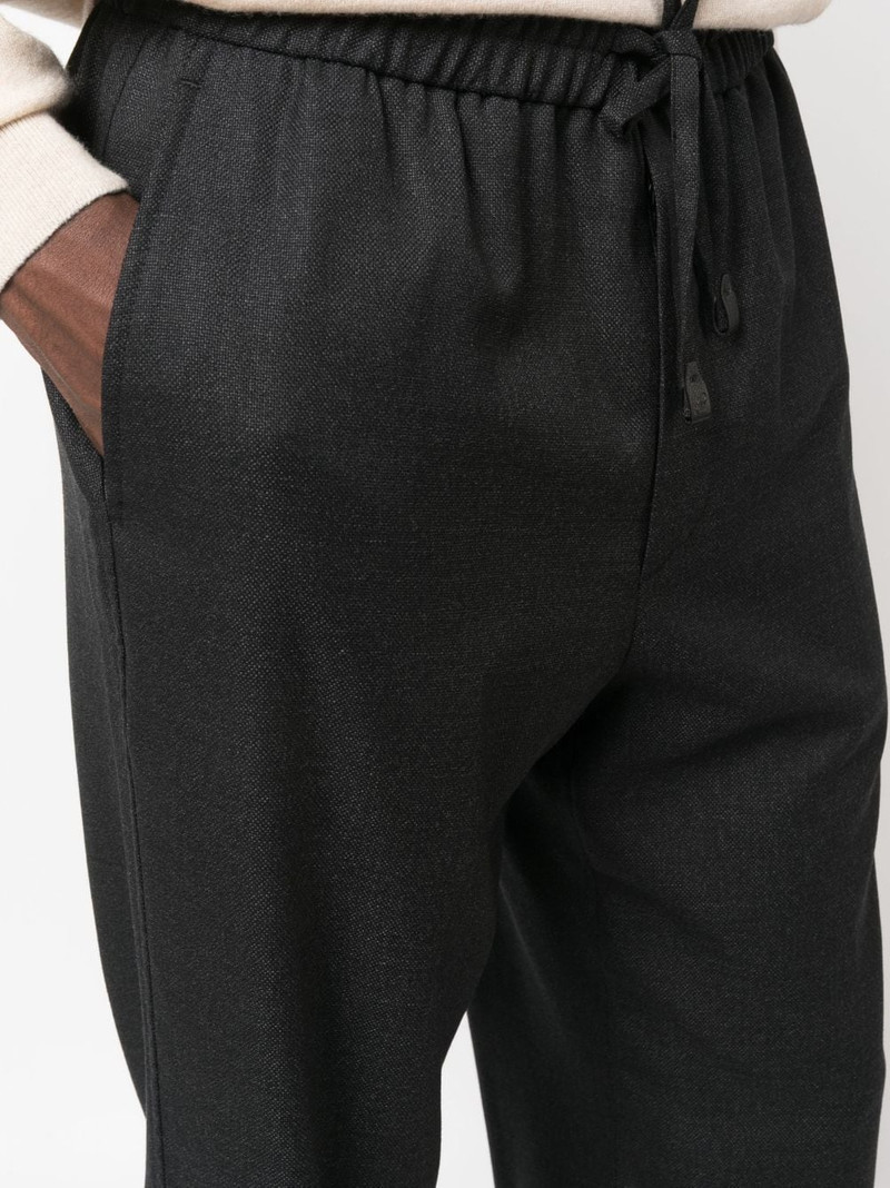 drawstring-waist wool trousers 5