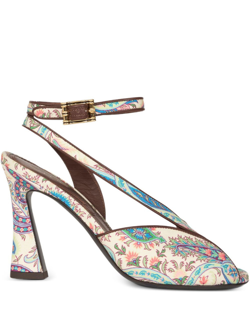printed ankle-strap sandals 1