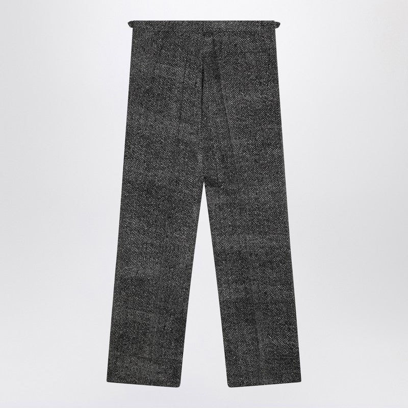 Prada Black/White Herringbone Pants Men - 2