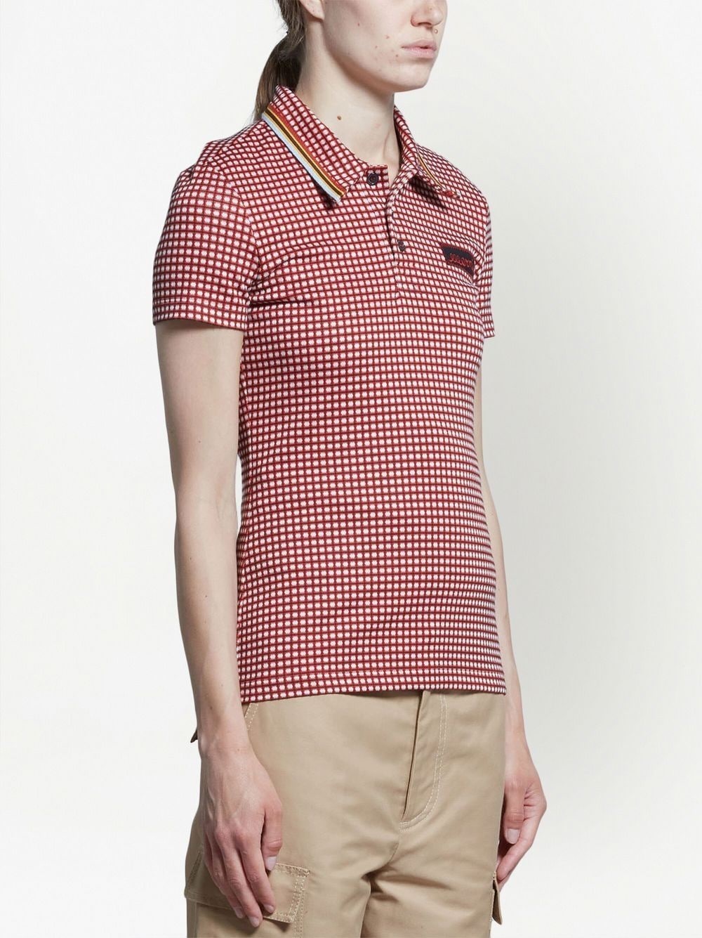 checked short-sleeve polo shirt - 3