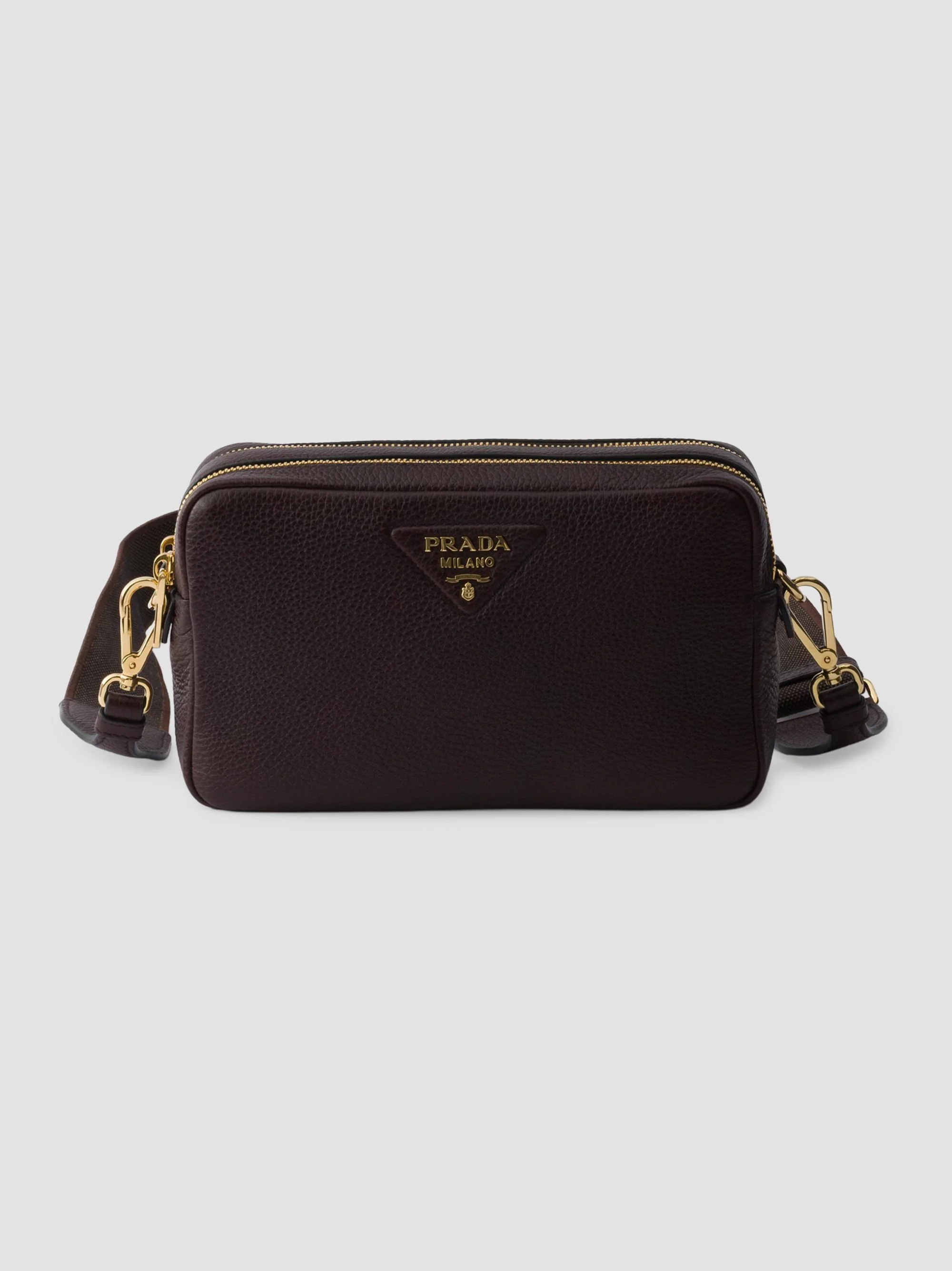 Women's Small Leather Shoulder Bag - Dark Brown - 1