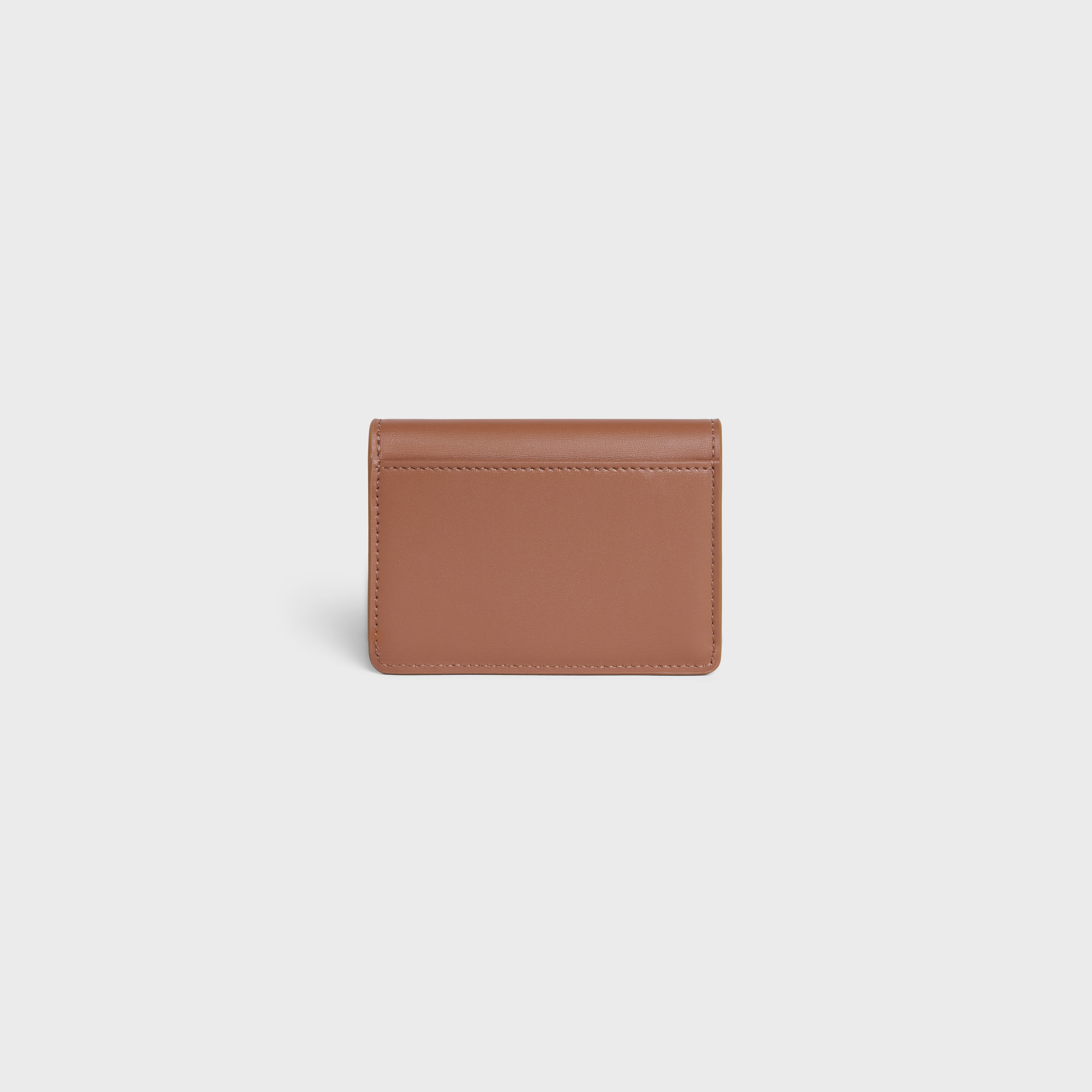 CELINE CARD HOLDER WITH FLAP TRIOMPHE in Shiny calfskin