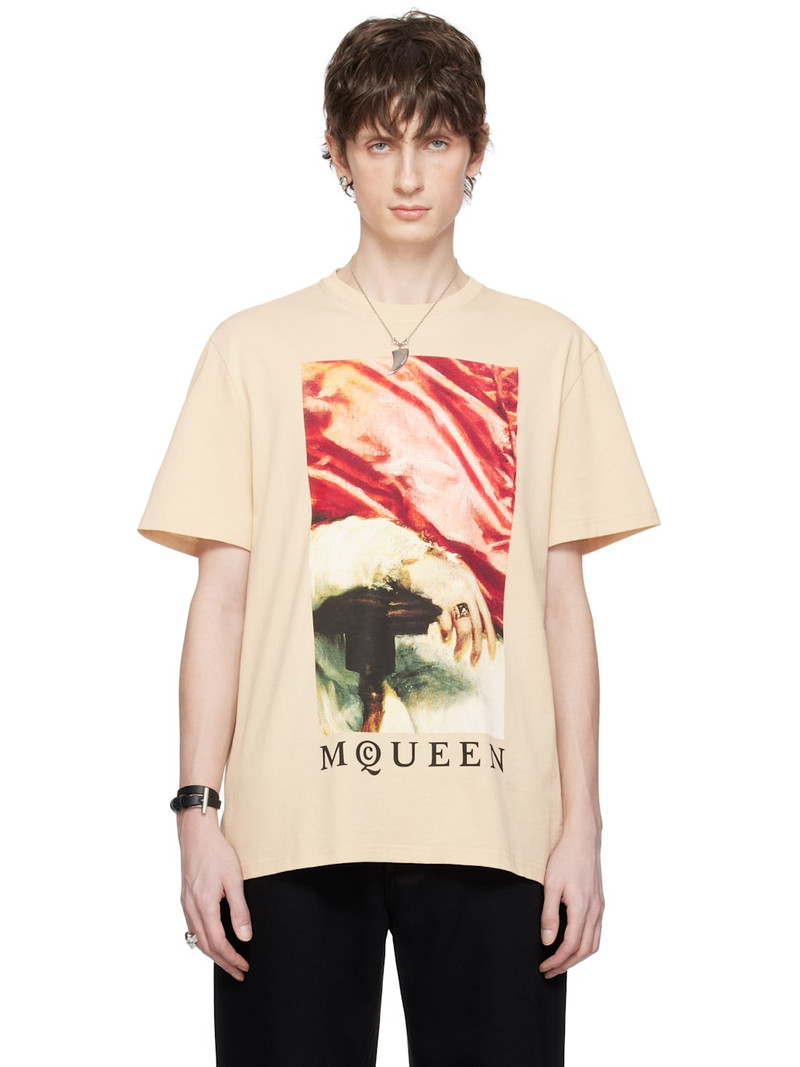 Beige Printed T-shirt - 1