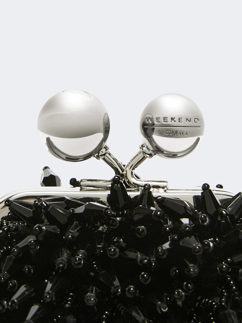 ALFIO Mini Pasticcino Bag in satin with rhinestones - BLACK 4
