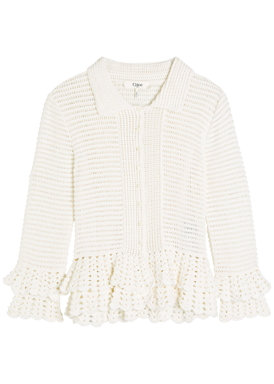 Chloe Frilled Crochet Blouse - 1