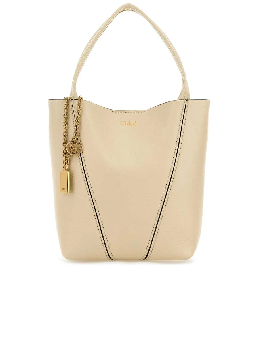 Small Chloé Spin Tote Bag in Grained Leather - 1