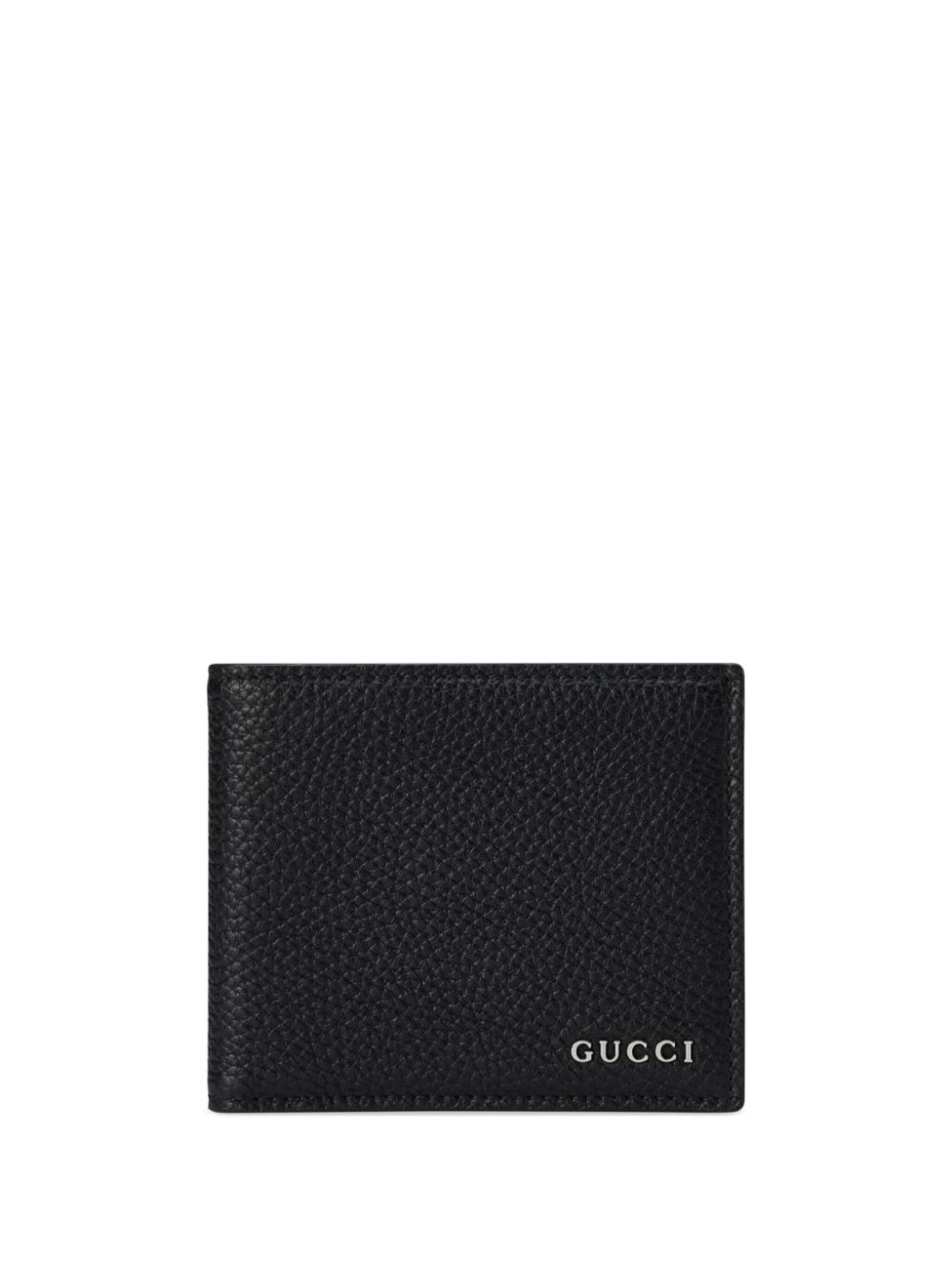 logo-lettering leather wallet - 1