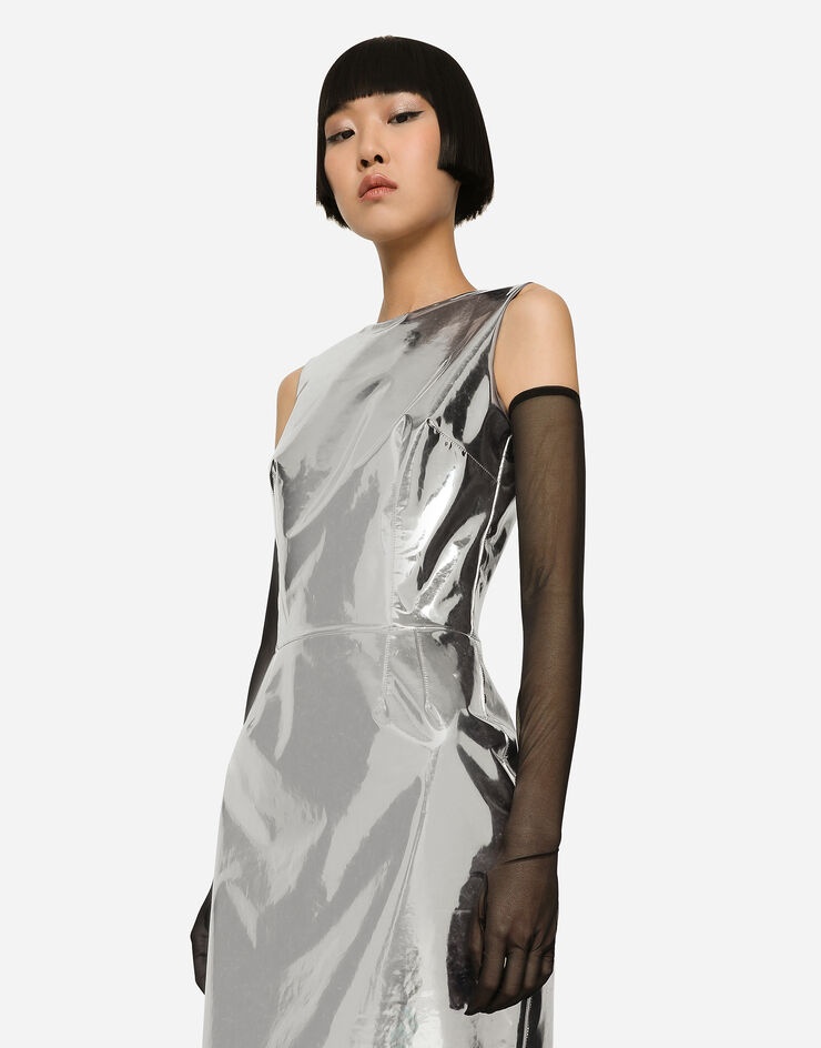 Foiled jersey calf-length dress - 4