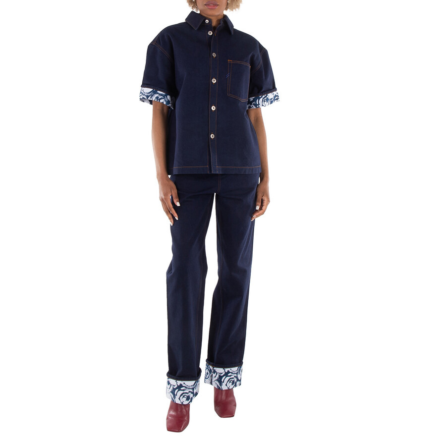 Burberry Logo-Patch Denim Cotton Shirt - 4