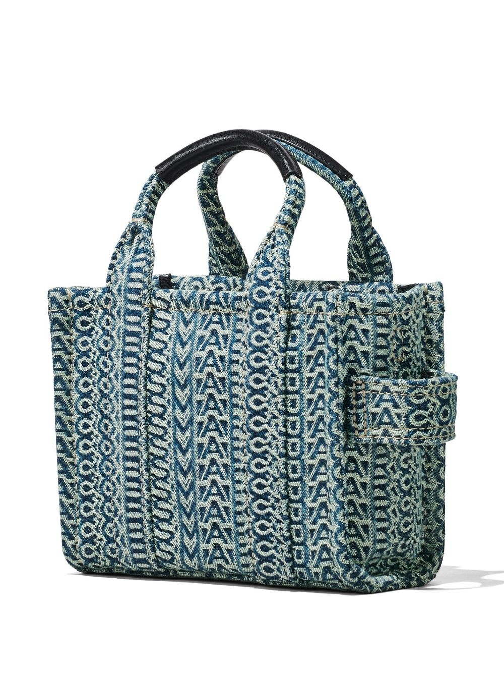 The Micro logo-jacquard denim tote bag - 5