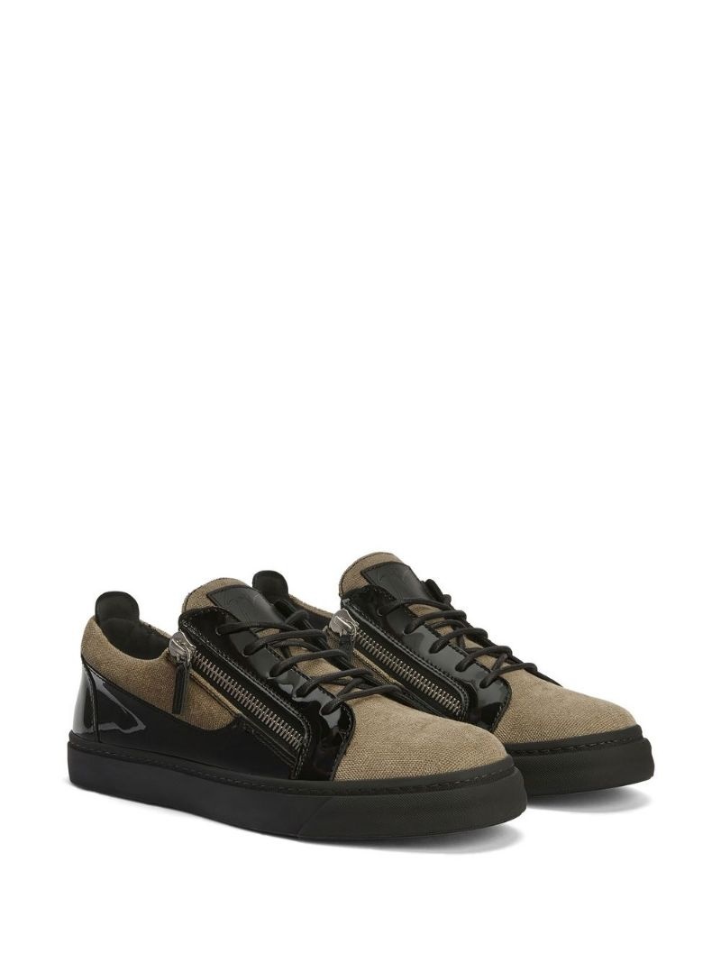 piqué weave panelled sneakers - 2