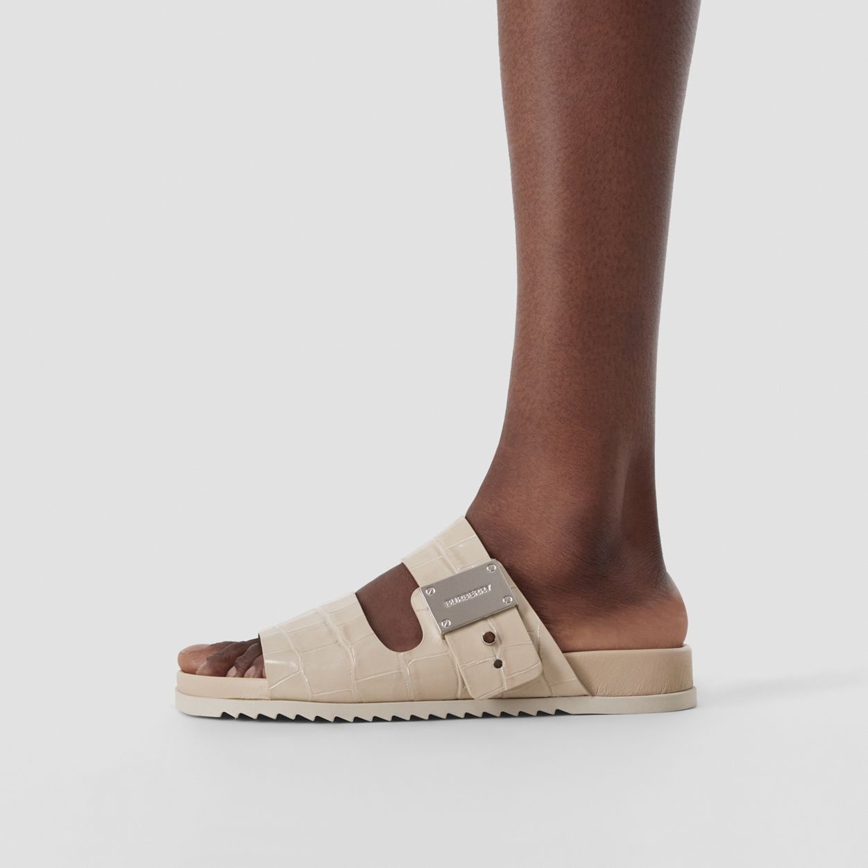 Logo Detail Leather Sandals - 3