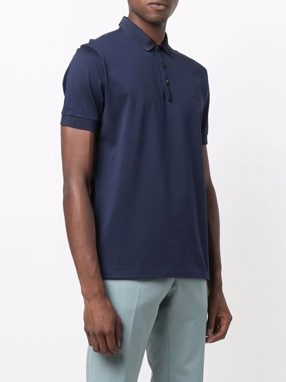 satin-collar polo shirt - 3