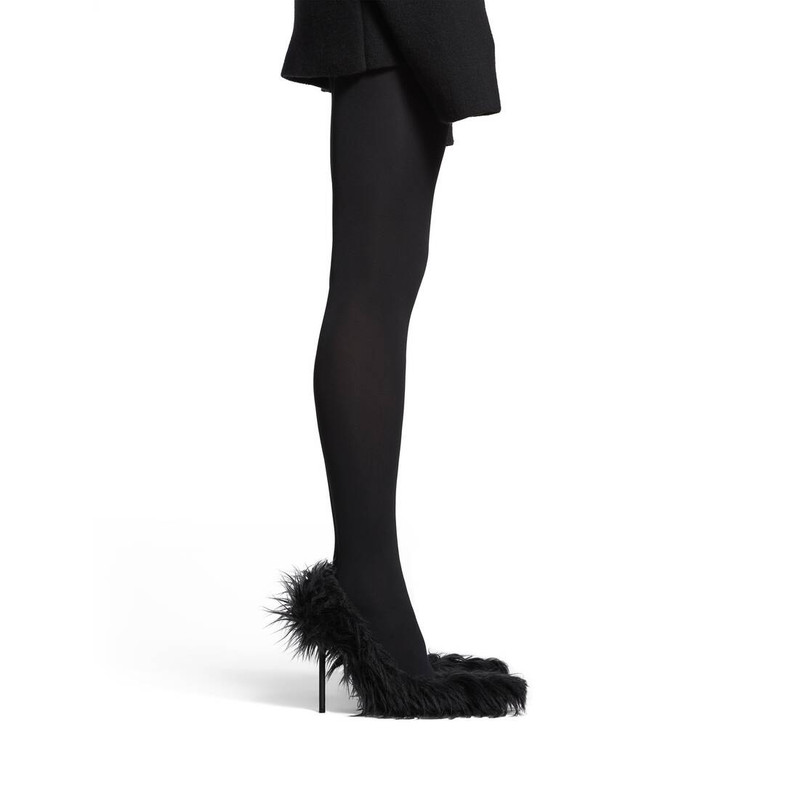 Women's Flex Fur 110mm Pump  in Black 8