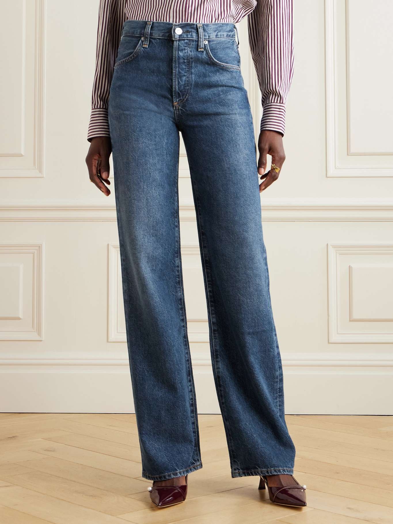 Annina high-rise wide-leg jeans - 33" Mid denim - 3