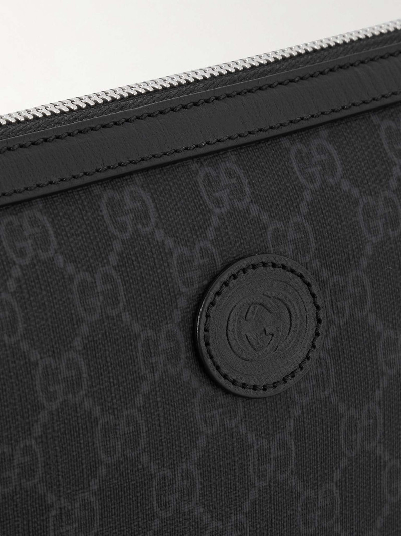 GG Rétro Leather-Trimmed Coated-Canvas Messenger Bag 5
