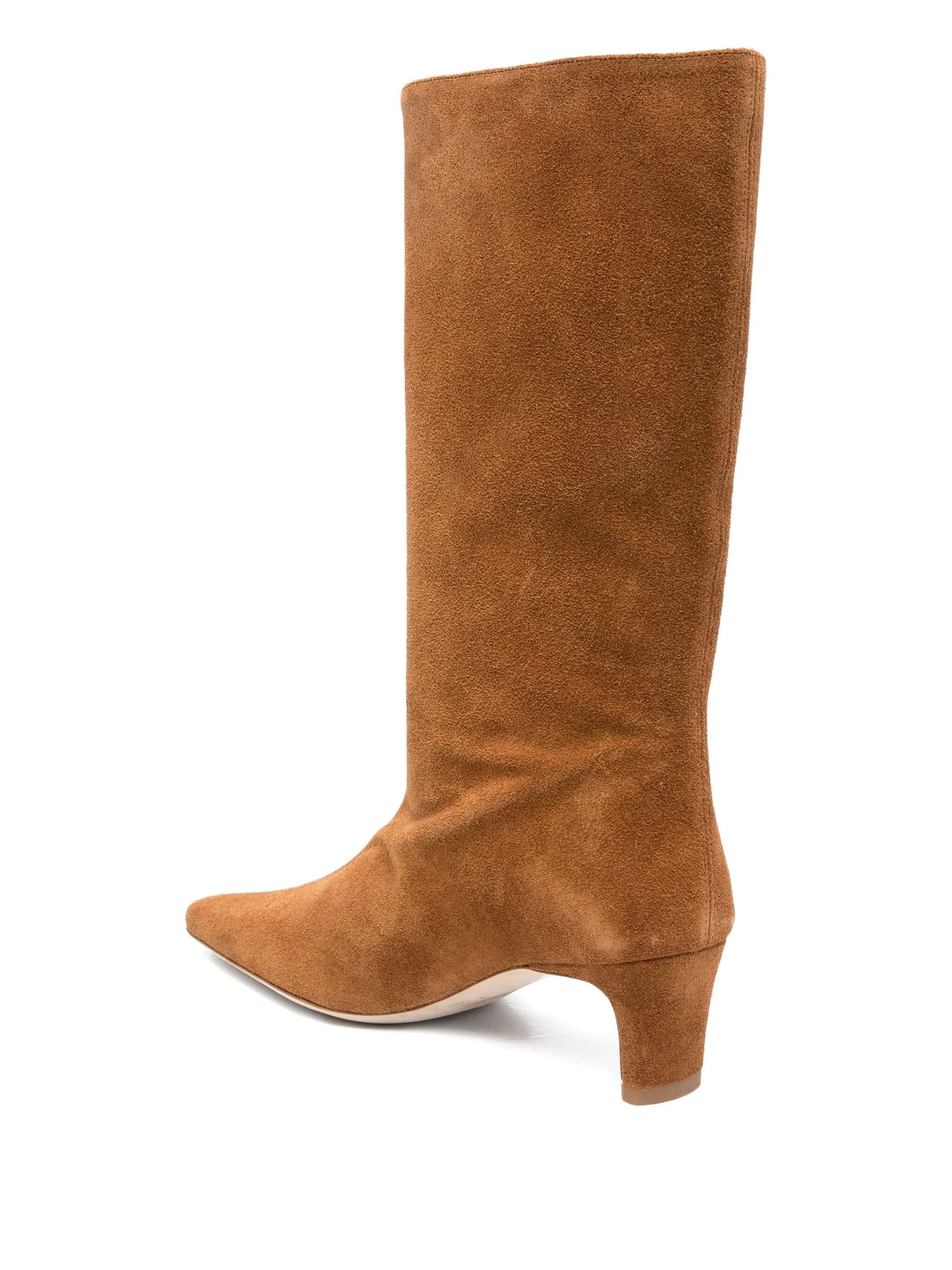 Staud 60mm Wally Suede Leather Pointed-toe Boots - 2
