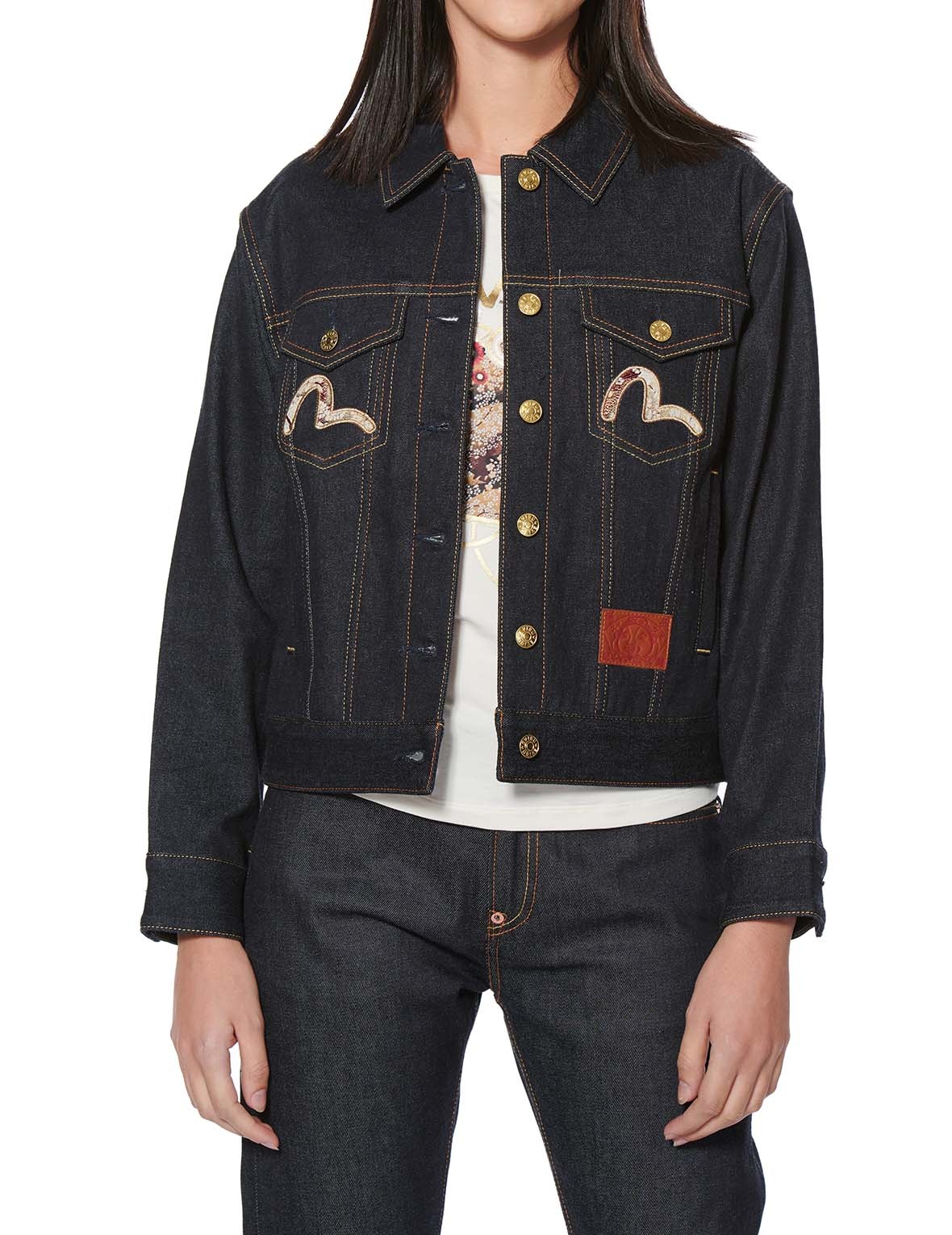 TAKA EMBROIDERED AND BROCADE APPLIQUÉ DENIM JACKET - 4