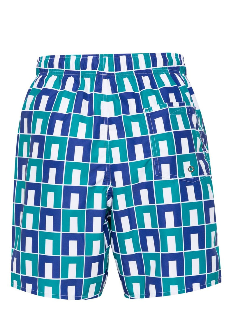 LACOSTE monogram-print drawstring swim shorts outlook