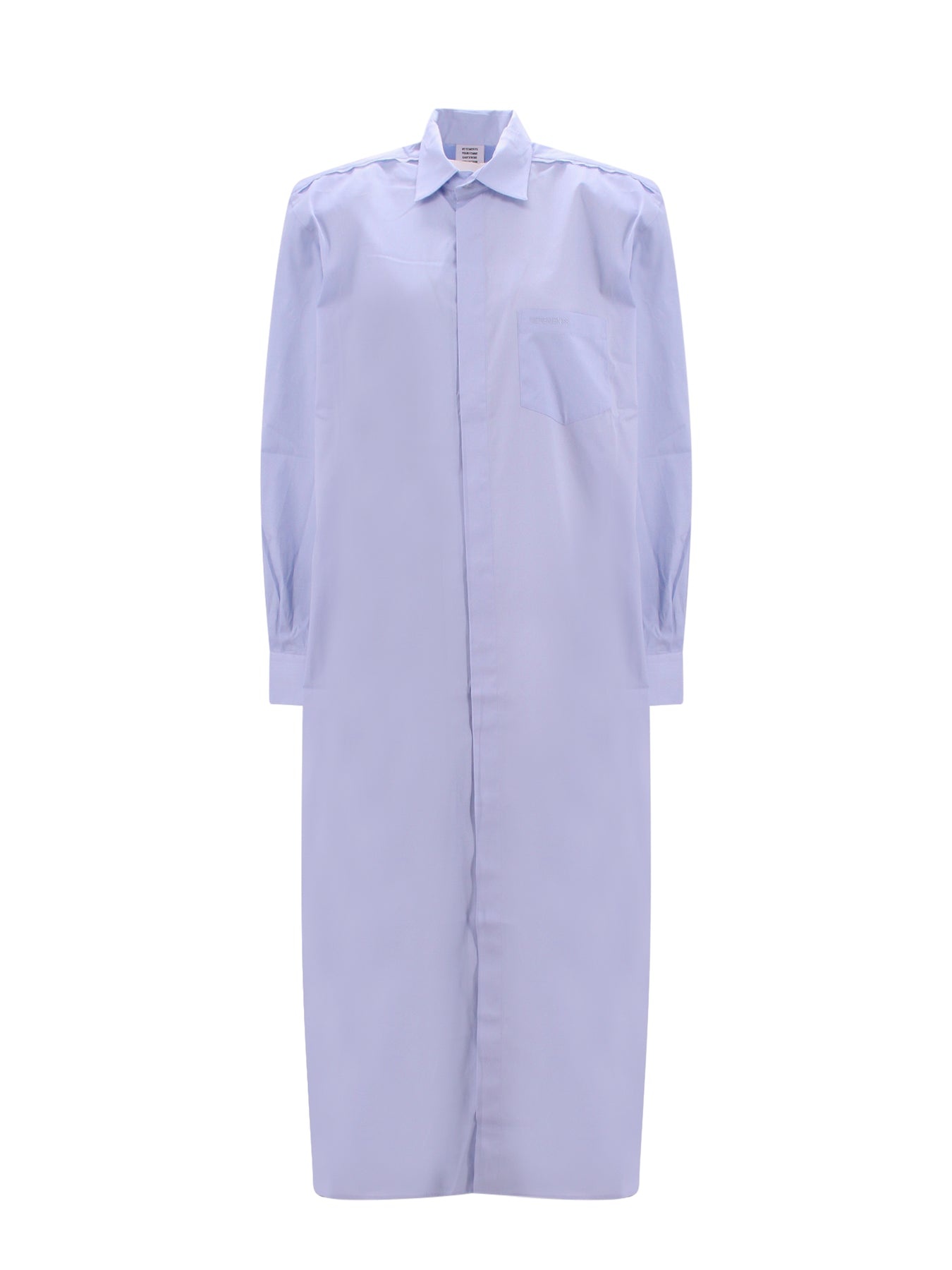Cotton shirt dress with embroidered logo on the front - 1