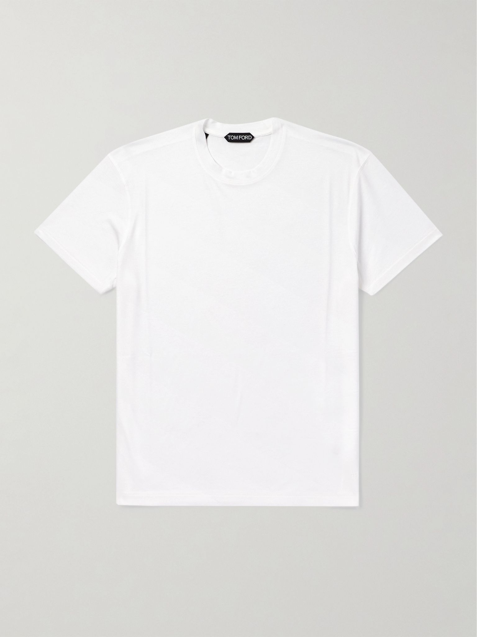 Slim-Fit Lyocell and Cotton-Blend Jersey T-Shirt White - 1