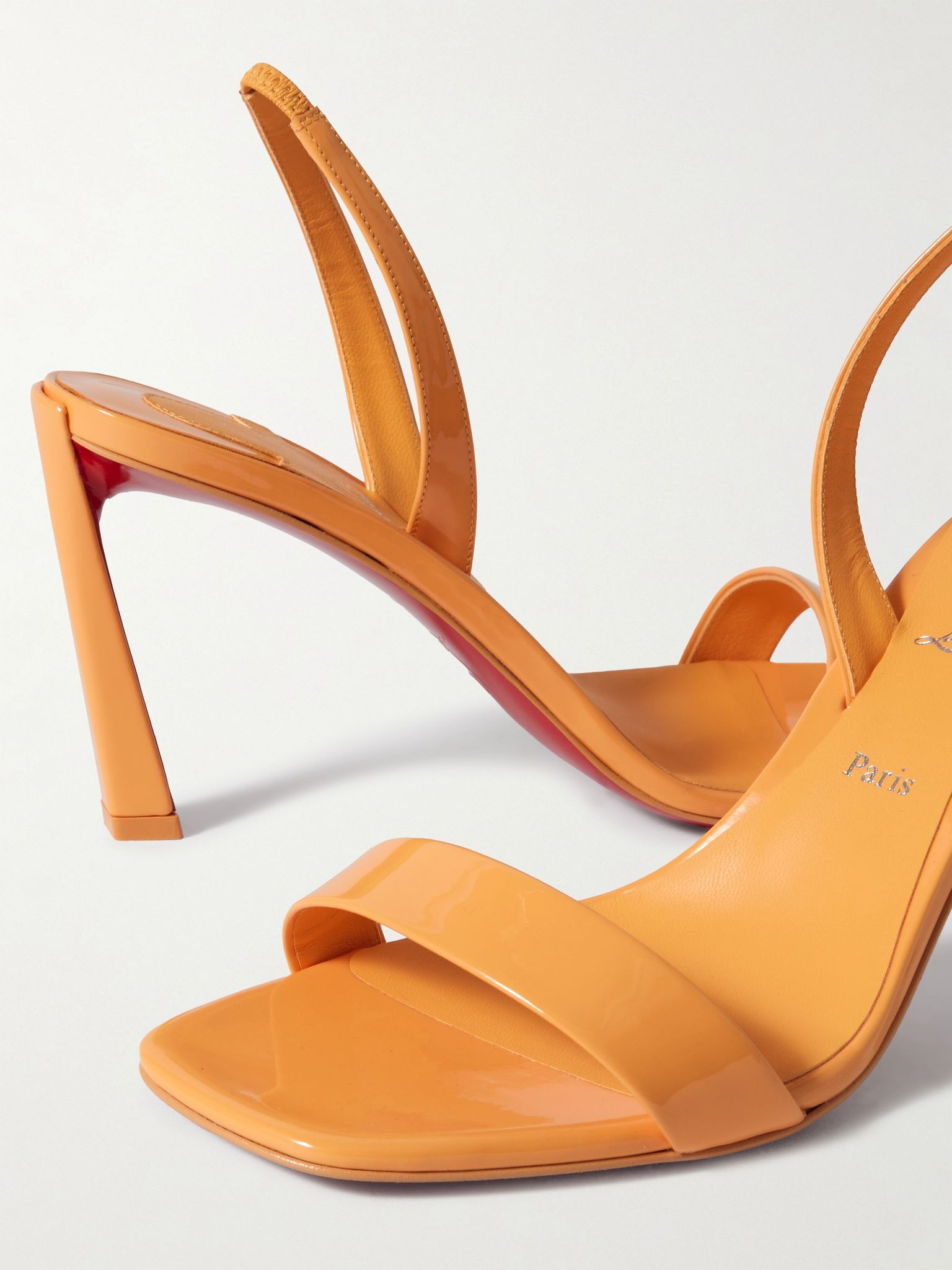 O Condora 85 patent-leather slingback sandals Orange - 4