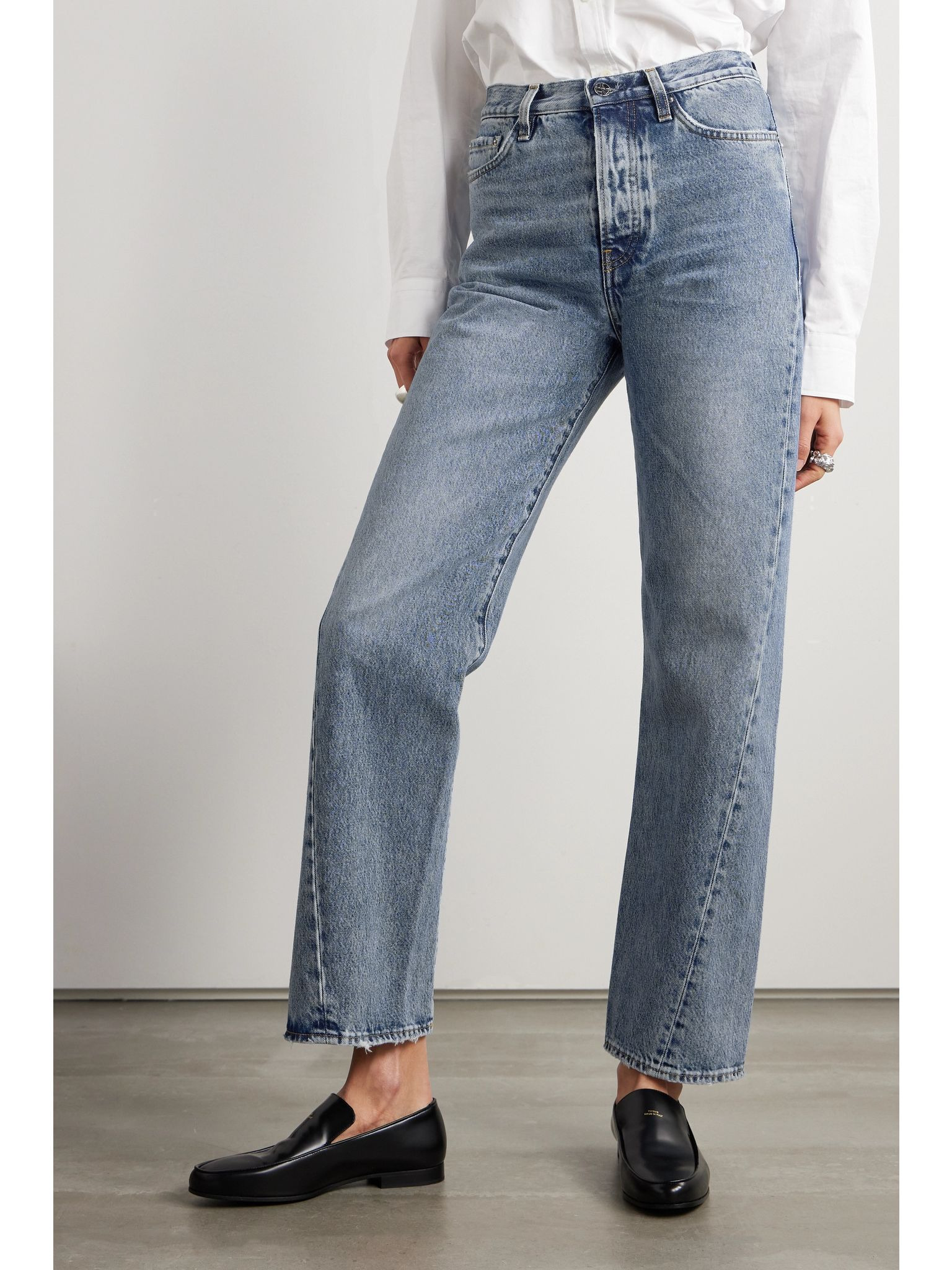 Twisted Seam high-rise straight-leg jeans Light denim - 3