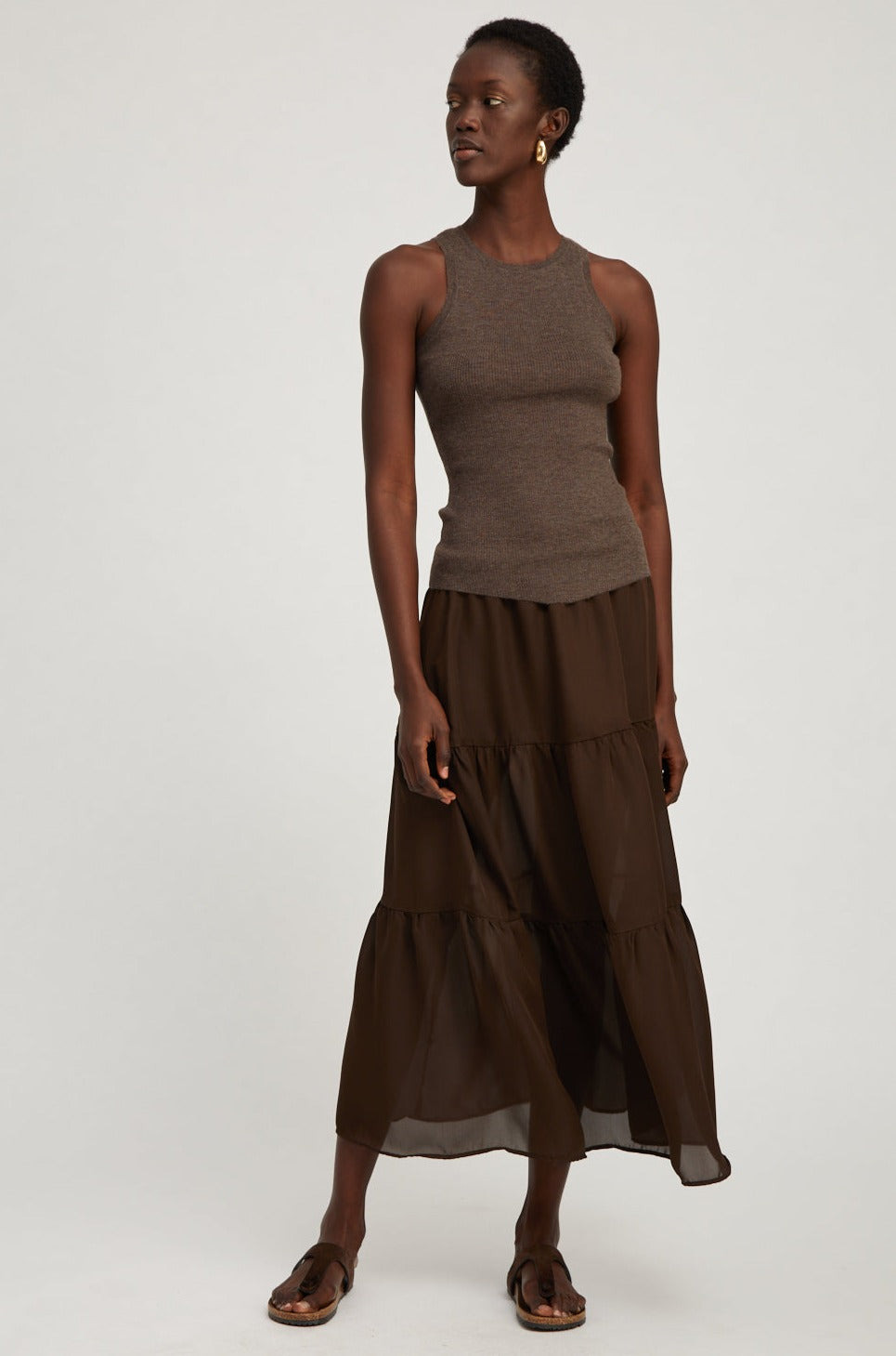 HEATHER BROWN ULTRA FINE CASHMERE RACER TANK - 7
