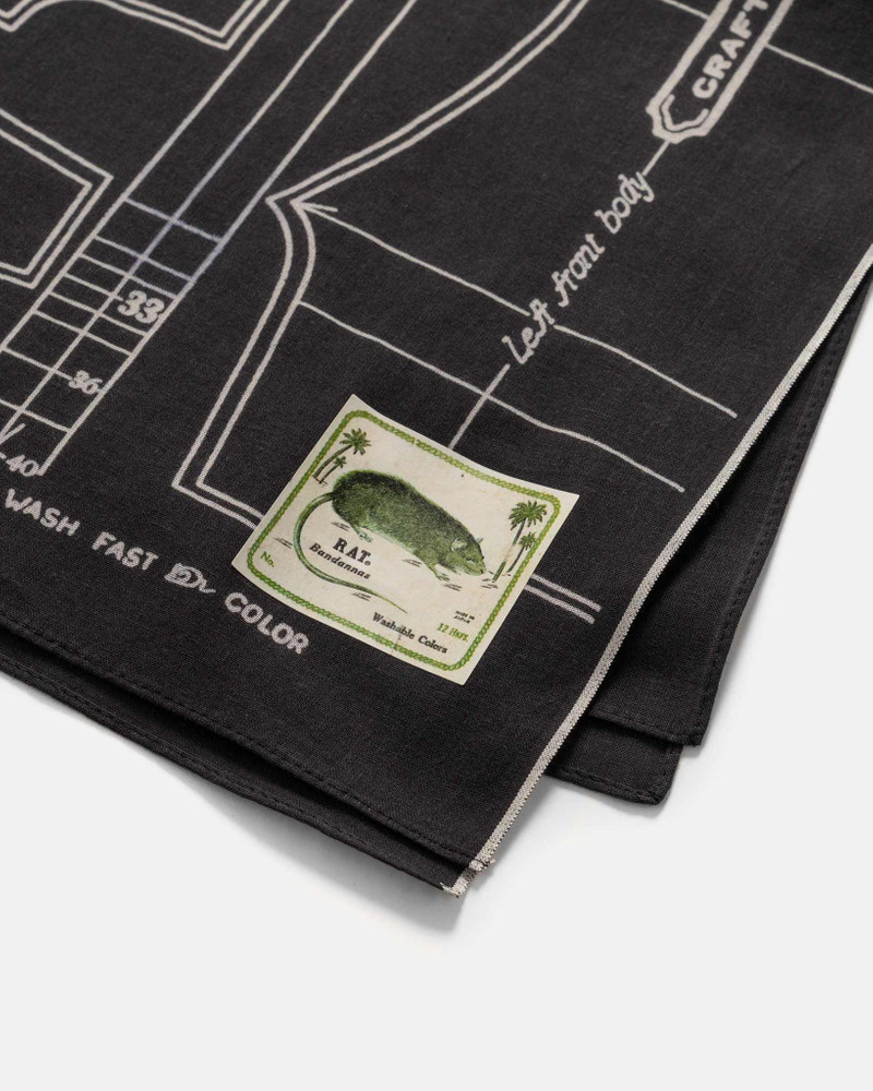 Kapital Fastcolor Selvedge Bandanna (BARBIE PATTERN) Black outlook