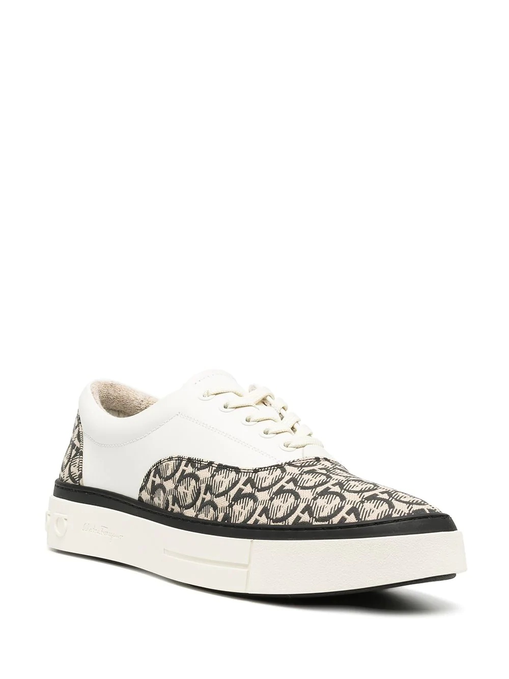 Oxford Gancini-print low-top sneakers - 2