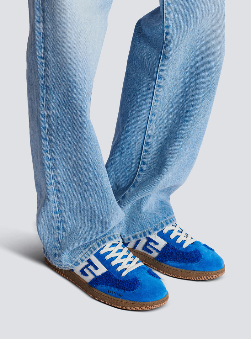 Balmain Suede and bouclé Balmain Swan trainers outlook