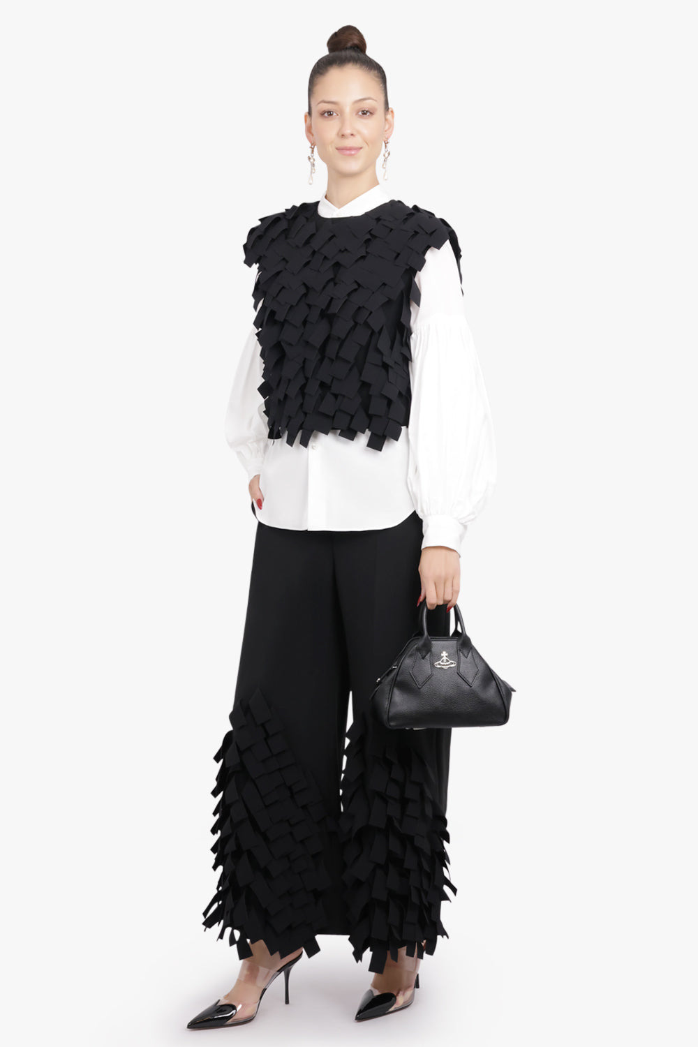 MULTI RECTANGLE CULOTTE PANT | BLACK - 6