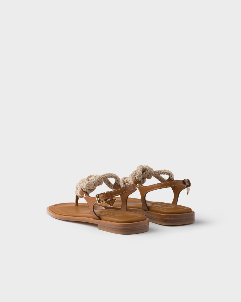 Leather and cord thong sandals 4